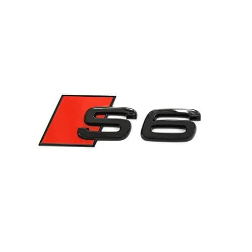 Audi 4K0071804 Lettering S6 Black/Red Tuning Black Edition Emblem | Perfect Fit, Self-Adhesive, Glossy Black & Red thumbnail 1
