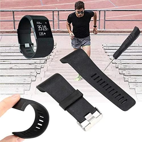 Yuuol Replacement Bands for Fitbit Surge Watch, Silicone Metal Buckle Fitness Tracker Wristband Strap Large | Water Resistant Sports Band thumbnail 6