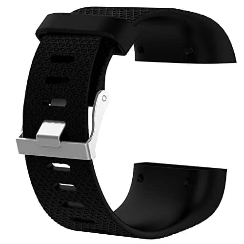 Yuuol Replacement Bands for Fitbit Surge Watch, Silicone Metal Buckle Fitness Tracker Wristband Strap Large | Water Resistant Sports Band thumbnail 3