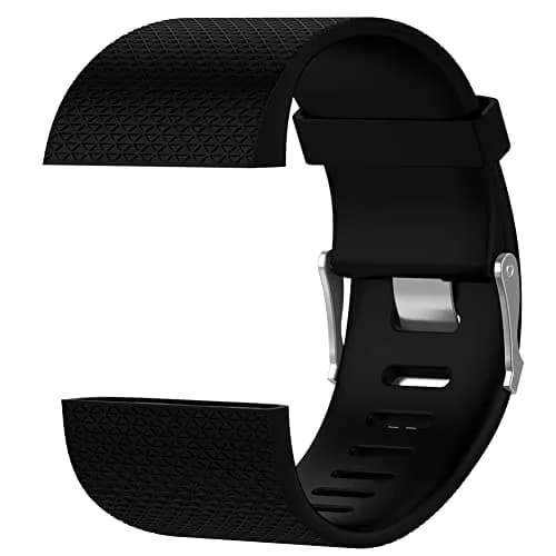 Yuuol Silicone Replacement Bands for Fitbit Surge Watch, Black, Small (2cm Width) | Water-Resistant Fitness Tracker Strap thumbnail 3