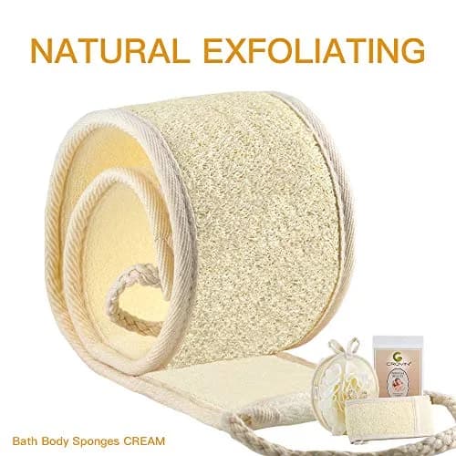CROVIN Mesh Pouf Body Sponge Set - Redesign Bath Loofahs Shower Puffs 2 Pack & Exfoliating Natural Loofah Back Scrubber (70-120c) thumbnail 7