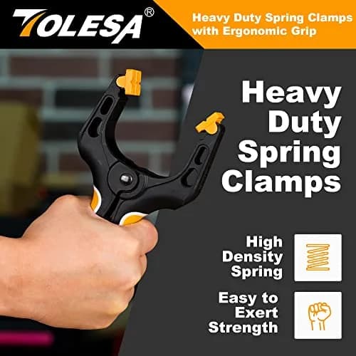 TOLESA Heavy Duty Spring Clamps, 4 Inch 8-Pack, Deep Throat for Woodworking thumbnail 4