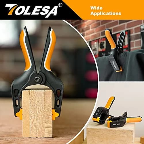 TOLESA Heavy Duty Spring Clamps, 4 Inch 8-Pack, Deep Throat for Woodworking thumbnail 6