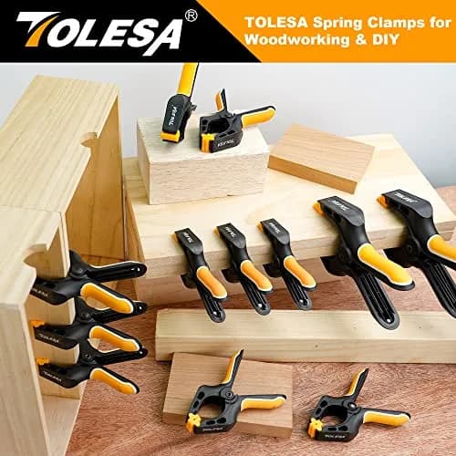 TOLESA Heavy Duty Spring Clamps, 4 Inch 8-Pack, Deep Throat for Woodworking thumbnail 7