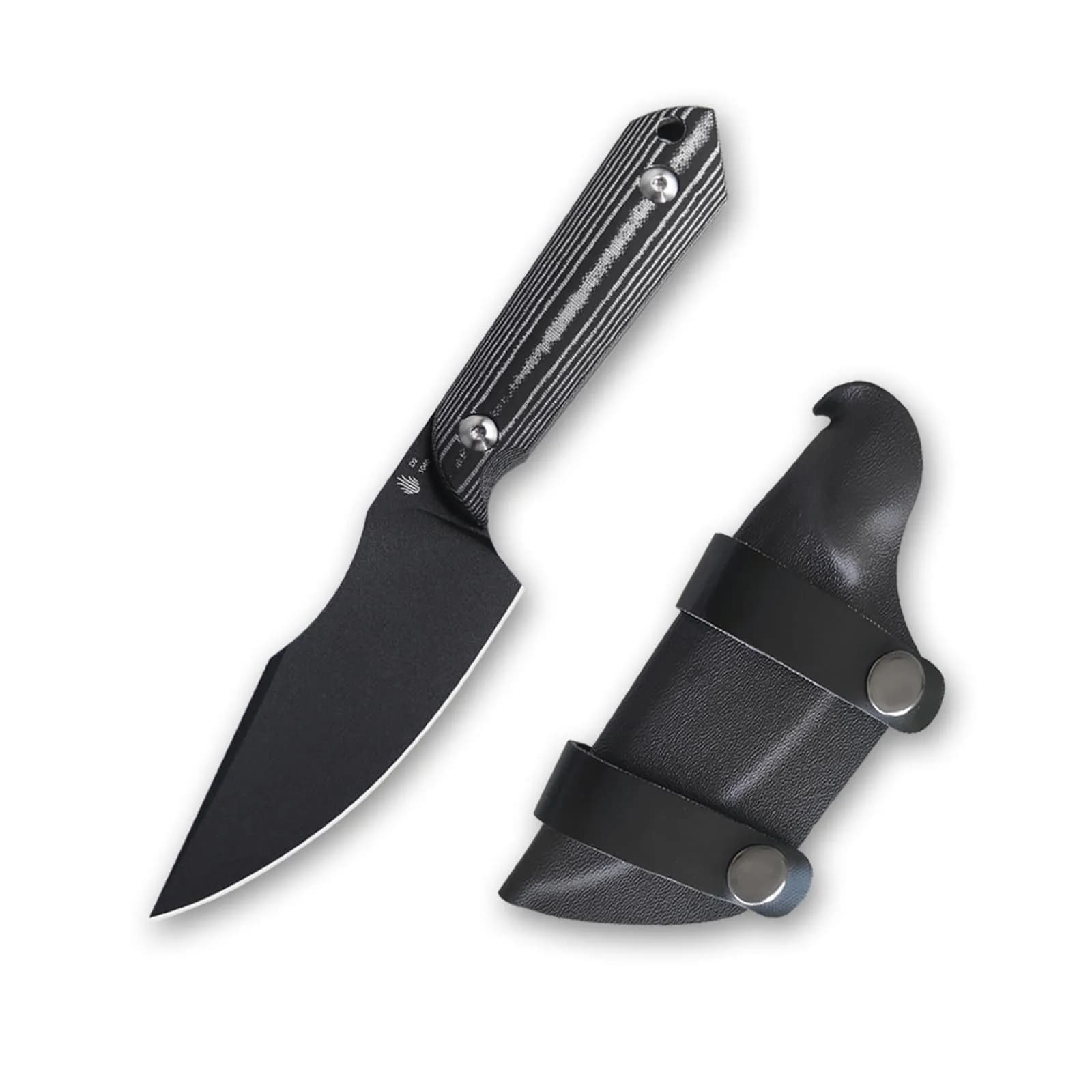 Kizer Harpoon Fixed Blade Knife, D2 Steel, Black Micarta Handle, 7.75in Overall, Outdoor & Hunting Utility