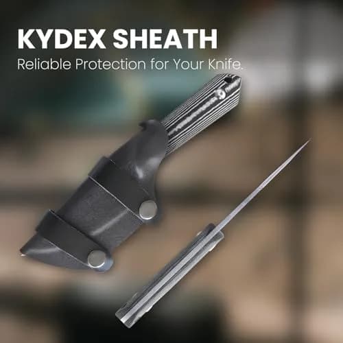 Kizer Harpoon Fixed Blade Knife, D2 Steel, Black Micarta Handle, 7.75in Overall, Outdoor & Hunting Utility thumbnail 4