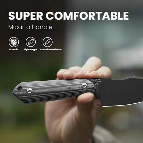 Kizer Harpoon Fixed Blade Knife, D2 Steel, Black Micarta Handle, 7.75in Overall, Outdoor & Hunting Utility thumbnail 3
