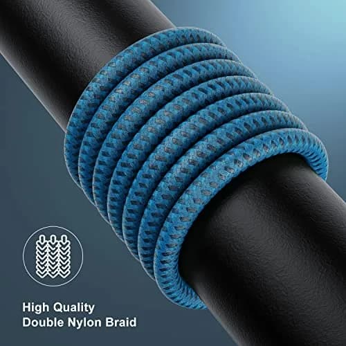 Essri 2Pack Lightning Cable 6FT | Nylon Braided iPhone Charger Cord for Fast Charging & Sync thumbnail 6