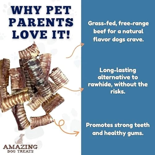 Amazing Dog Treats Beef Trachea Rings (3-4 Inch, 12 Count) | Supports Joint & Dental Health thumbnail 3