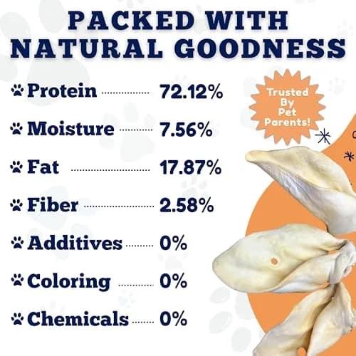 Amazing Dog Treats Cow Ears for Dogs 12 Pack | Natural, High Protein, All Natural Rawhide Alternative thumbnail 5