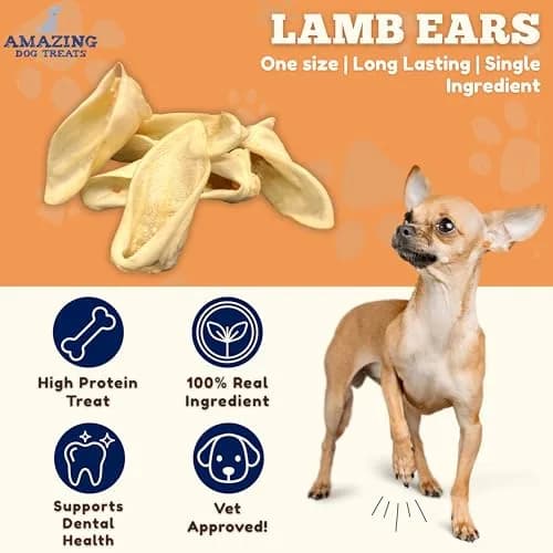 Amazing Dog Treats - Lamb Ears (15 Pcs/Pack) | Natural Dog Chews for Healthy Teeth & Long Chewing thumbnail 2