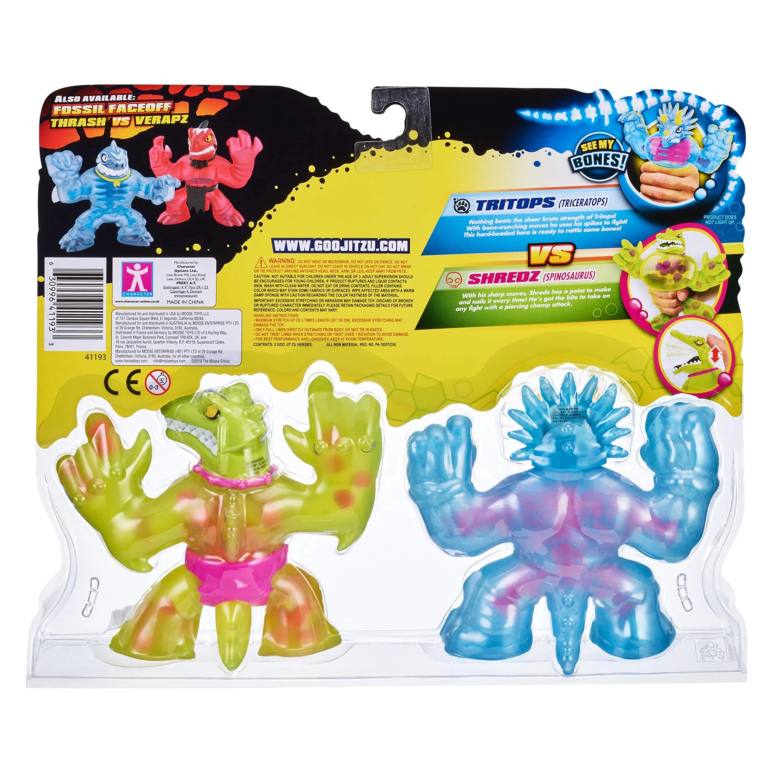 Heroes of Goo Jit Zu Dino X-Ray Stone Age Rampage Versus Pack - Tritops vs Shredz 2 Piece Set | ASTM-Tested Toy Figures - view 7
