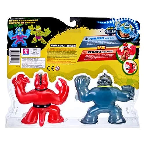 Heroes of Goo Jit Zu Dino X-Ray Fossil Faceoff Versus Pack - Thrash vs Verapz 2 Piece Set | ASTM-Tested Toy Figures thumbnail 7