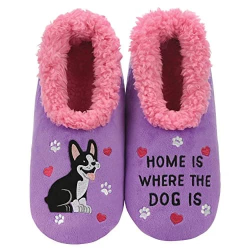 Snoozies Slipper Socks for Women (Hmdog, M) | Cozy Animal Print Indoor Comfort thumbnail 1