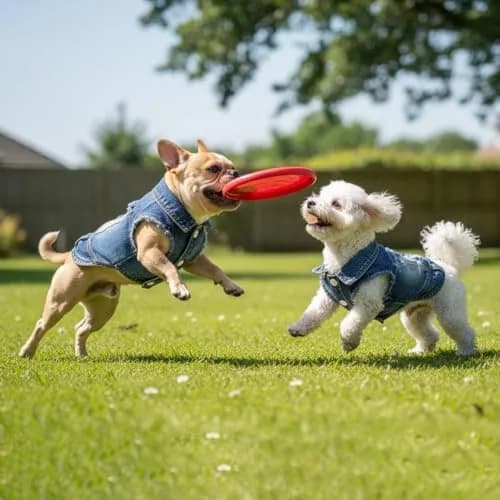 Brocarp Dog Jeans Jacket Pet Denim Vest for Small Dogs & Puppies | Four-Season Comfort & Style thumbnail 2