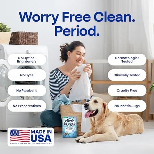 Earth Breeze Laundry Detergent Sheets Fresh Scent 60 Loads | Eco-Friendly & USA-Made thumbnail 7