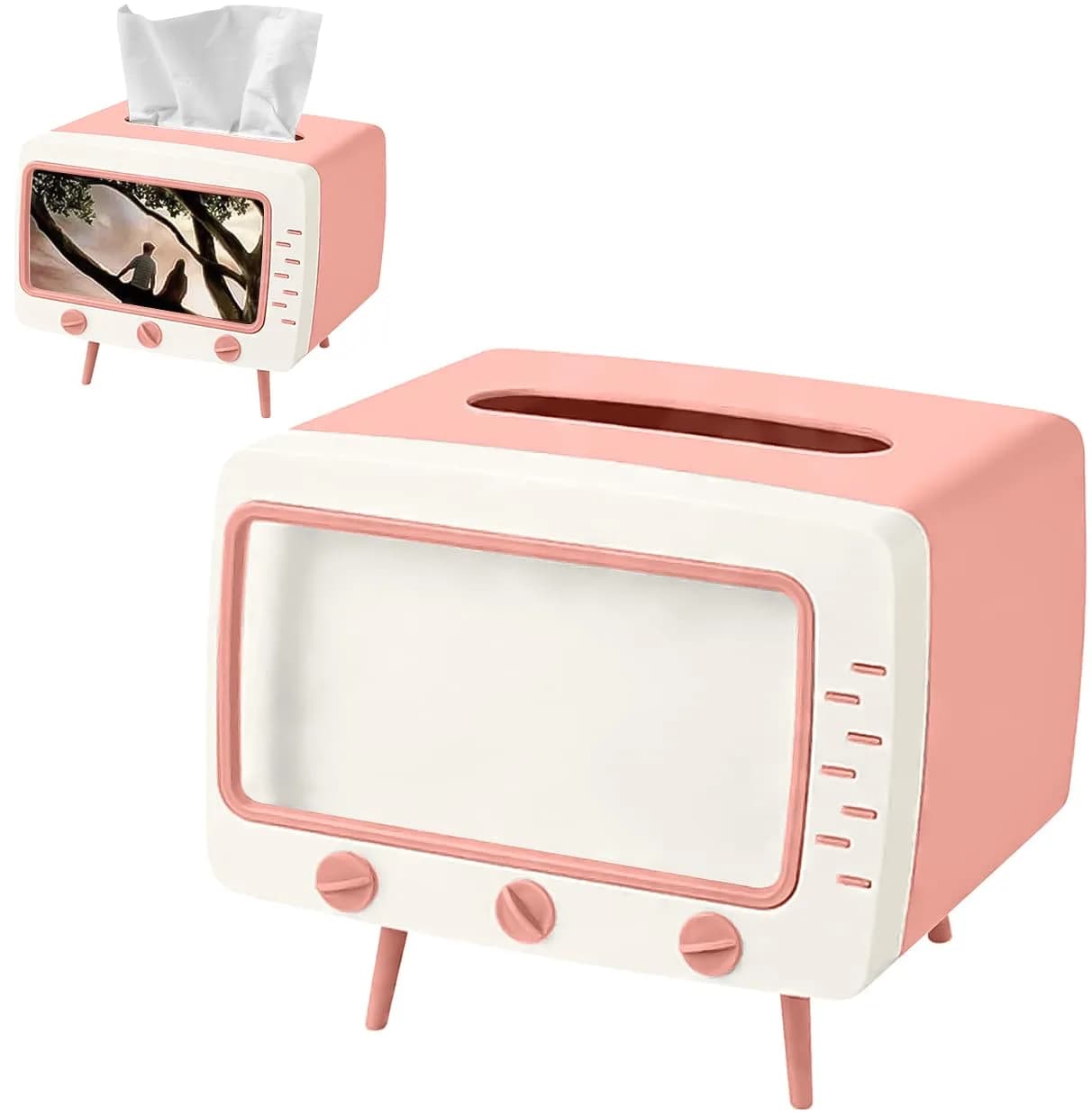 SGVAHY Facial Tissue Holder Retro TV Pink | Unique Home Decor & Phone Storage (70-120 chars)
