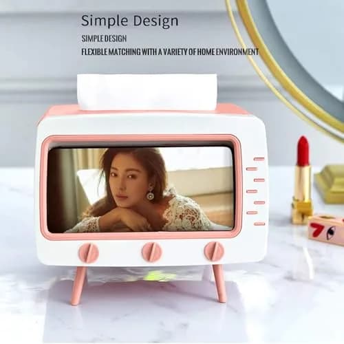 SGVAHY Facial Tissue Holder Retro TV Pink | Unique Home Decor & Phone Storage (70-120 chars) thumbnail 8