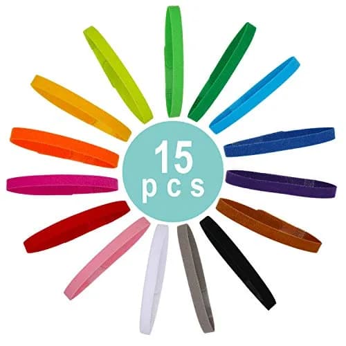 FEBSNOW Puppy Whelping Collars 15 Pcs - 15 Colors | Adjustable Soft Fleece ID Bands for Newborn Pets — 15 Pcs - 15 Colors