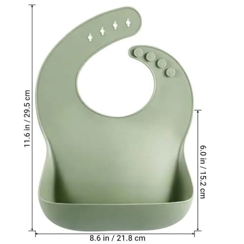 PandaEar Silicone Baby Bibs Set of 3 (25.4cm L x 9.2cm W x 0.48cm H) | Waterproof, Soft, Adjustable Neck for 10-72 Months thumbnail 5