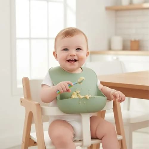 PandaEar Silicone Baby Bibs Set of 3 (25.4cm L x 9.2cm W x 0.48cm H) | Waterproof, Soft, Adjustable Neck for 10-72 Months thumbnail 7