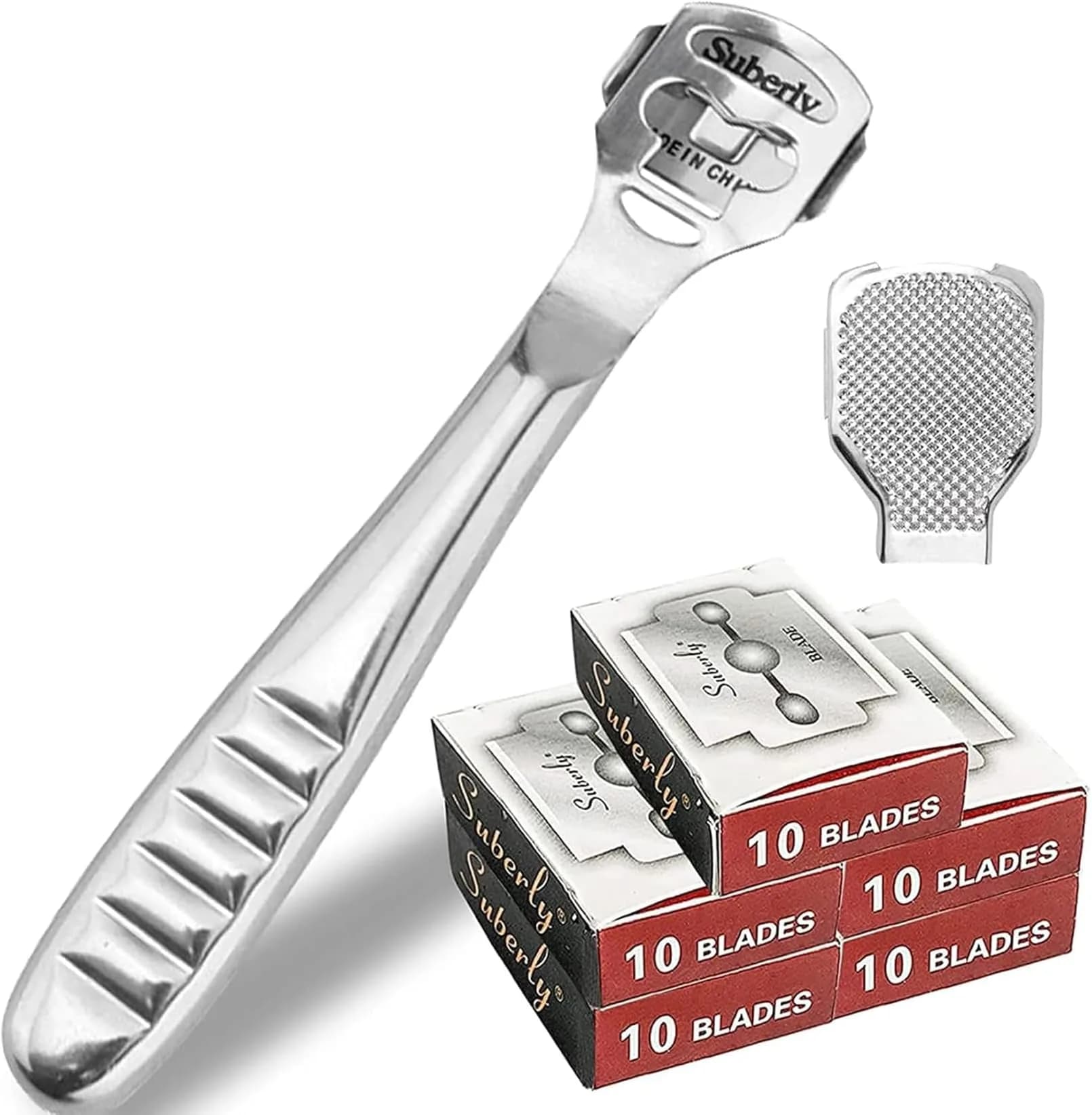 Jutoe Callus Shaver Set 52 Pcs | Stainless Steel Foot & Hand Care Tools — Stainless Steel Handle
