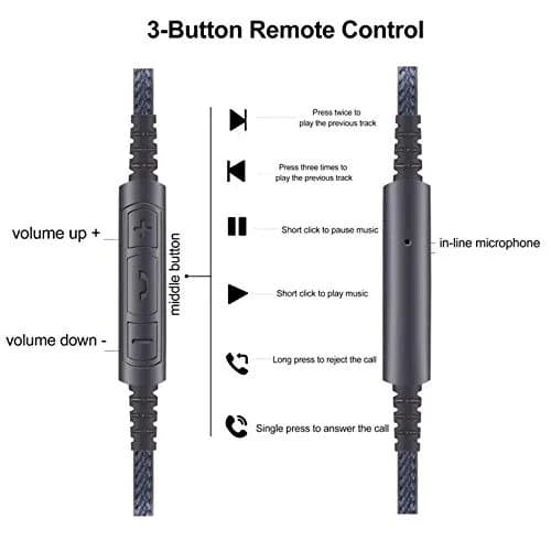 NewFantasia 3.5mm to 2.5mm Audio Cable 1.3m (4.3ft) | Remote Volume Control Mic for Bose Headphones & Android Phones thumbnail 4