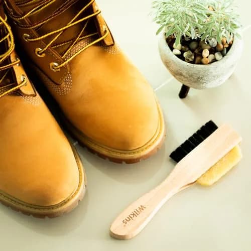 Wilkins Suede Shoe Cleaner Brush - Yellow Rubber Suede Eraser with Soft Bristle Brush, 52g (1.8 oz) | Cleans Suede & Nubuck Without Water thumbnail 2