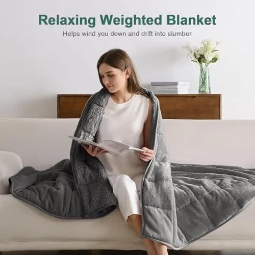 Lofus Weighted Blanket 15 lbs Queen Size 60" x 80" | Deep Sleep & Relaxation thumbnail 5