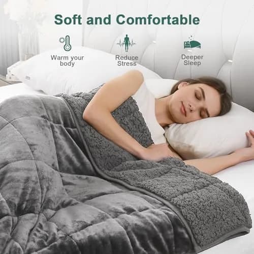 Lofus Weighted Blanket 15 lbs Queen Size 60" x 80" | Deep Sleep & Relaxation thumbnail 3