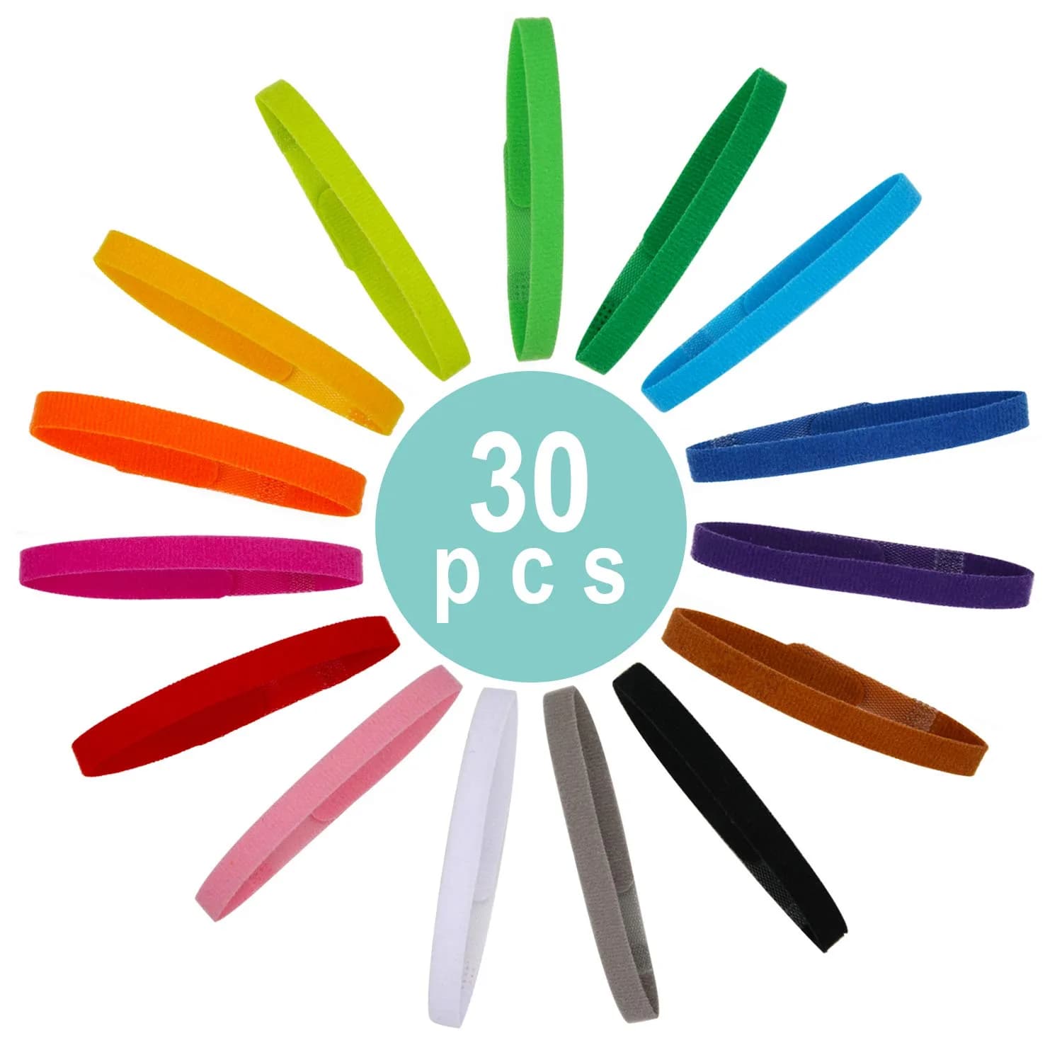 FEBSNOW Puppy Whelping Collars 30 Pcs - 15 Colors | Soft Newborn Pet ID Bands for Dogs & Kittens
