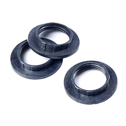 FASTROHY Black Lampshade Collar Ring Adaptor for E14 Bulbs (3-Pack, 44mm Outer Diameter) thumbnail 2