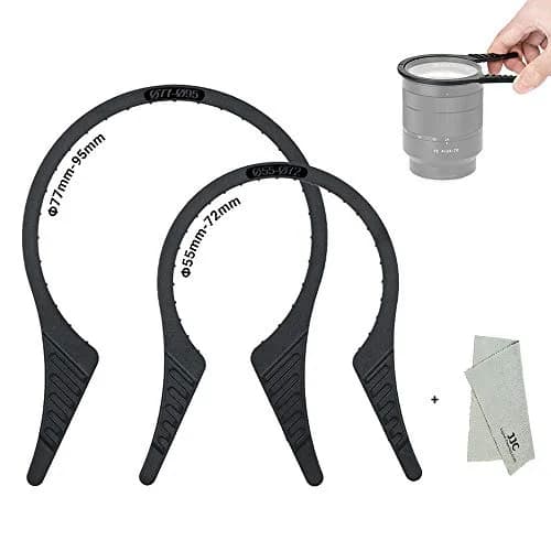 JJC 2-Pack Camera Lens Filter Wrench Kit for 55mm-95mm Threads | Removes Jammed CPL UV ND Filters thumbnail 1