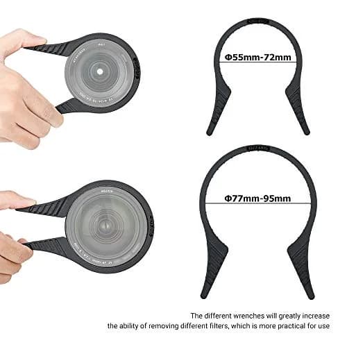 JJC 2-Pack Camera Lens Filter Wrench Kit for 55mm-95mm Threads | Removes Jammed CPL UV ND Filters thumbnail 2