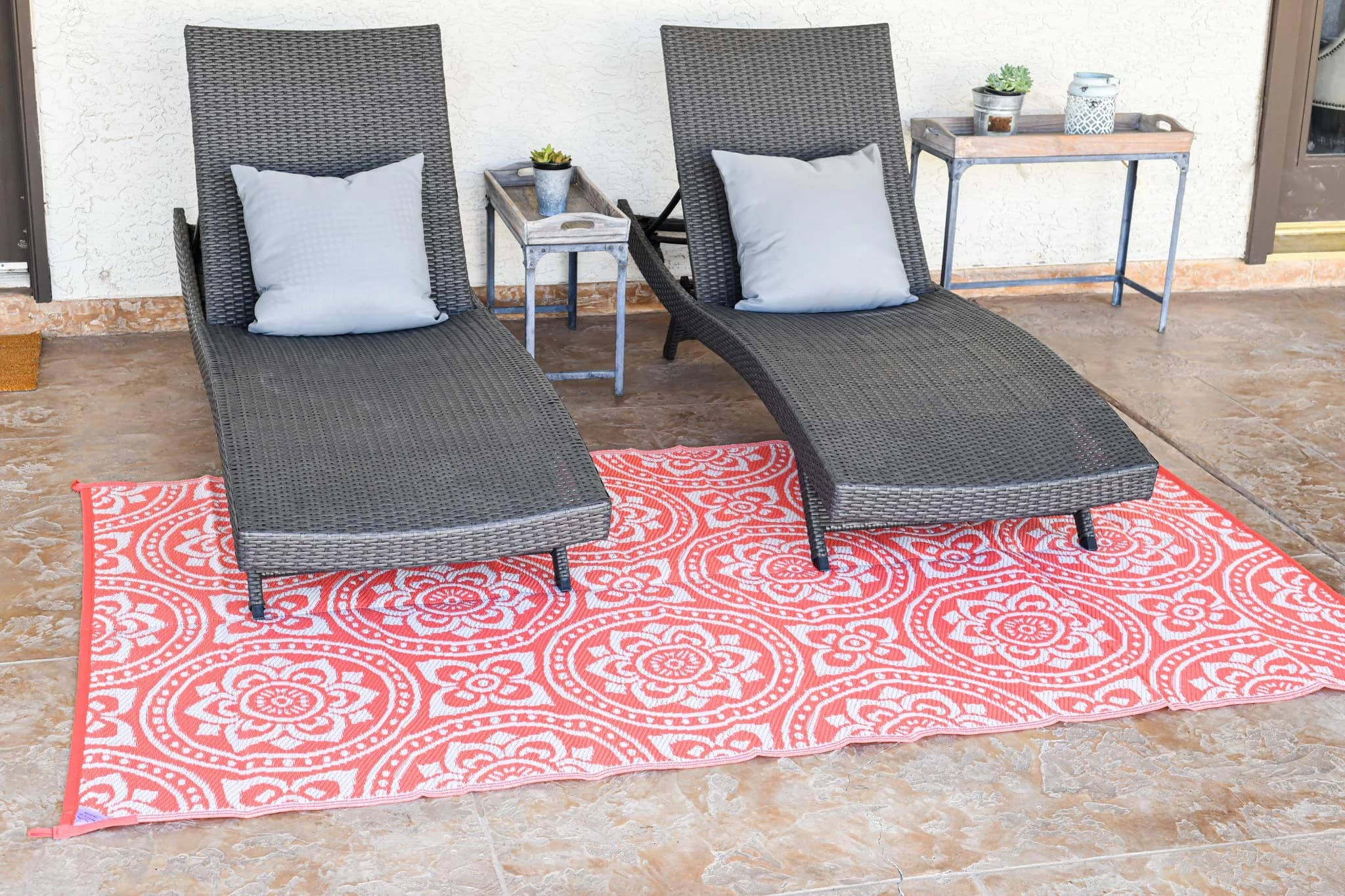 Stylish Camping 258105 8' x 10' Reversible Mat | Outdoor & Indoor Versatile Boho Rug