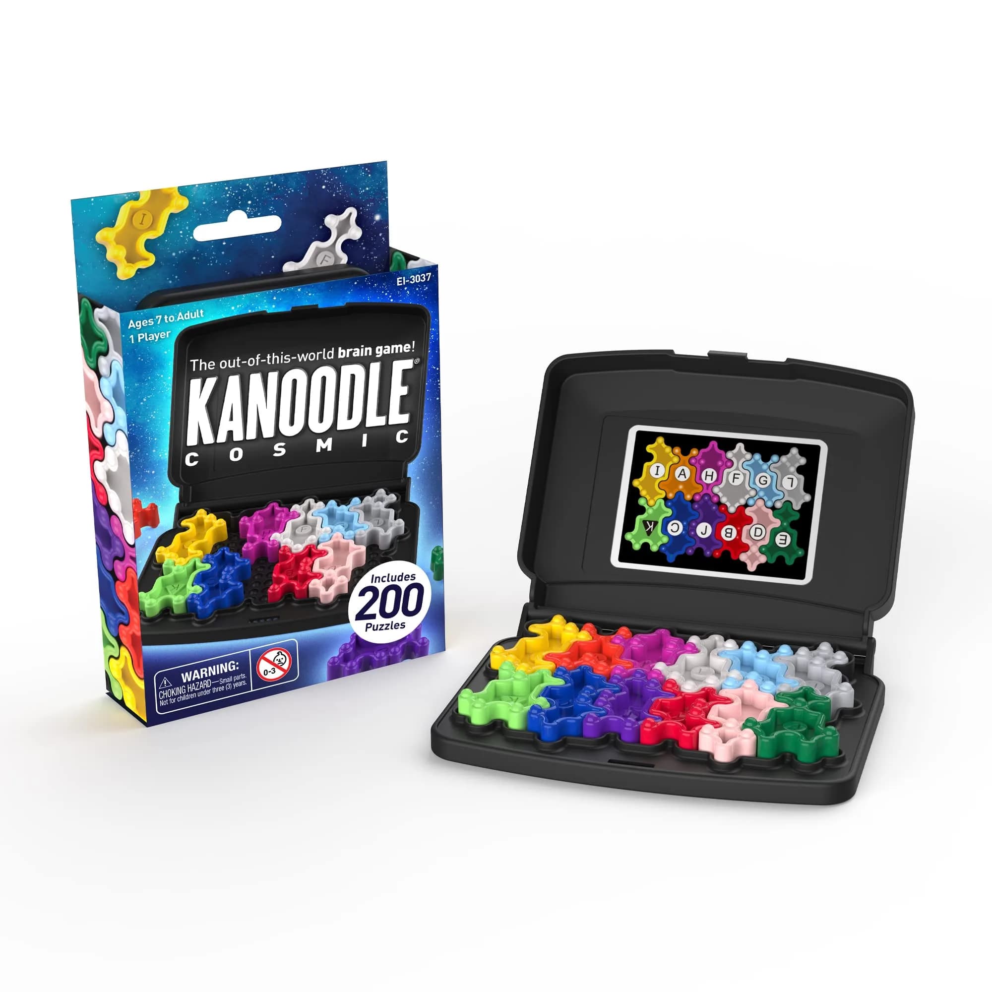 Educational Insights Kanoodle Cosmic Puzzle Game for Kids & Adults | 200 Brain Teasers, Space Theme, Portable, Ages 7+