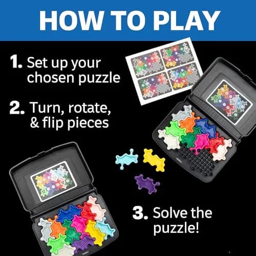 Educational Insights Kanoodle Cosmic Puzzle Game for Kids & Adults | 200 Brain Teasers, Space Theme, Portable, Ages 7+ thumbnail 3