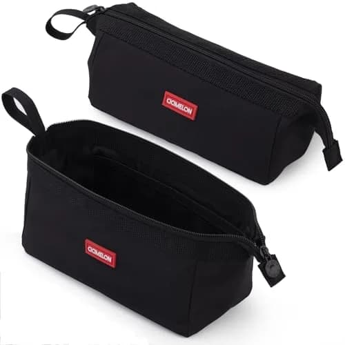 CICIMELON Multifunctional Pencil Pen Marker Case Pouch Bag Holder Small Cute Capacity for High Middle Primary School Student Aesthetic Teen Girl Boy Office Men Women Nurse Adults Portable (Black) thumbnail 1