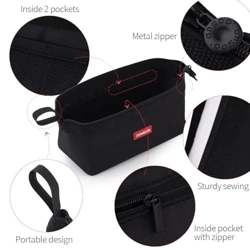 CICIMELON Multifunctional Pencil Pen Marker Case Pouch Bag Holder Small Cute Capacity for High Middle Primary School Student Aesthetic Teen Girl Boy Office Men Women Nurse Adults Portable (Black) thumbnail 6