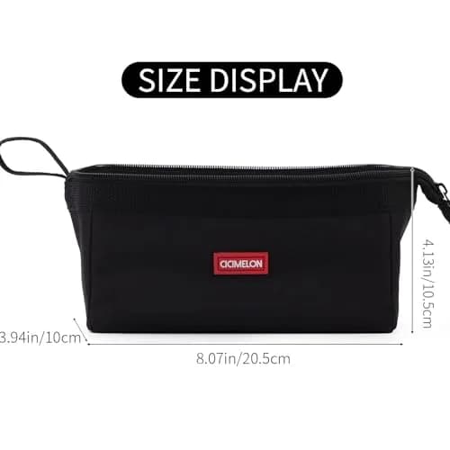 CICIMELON Multifunctional Pencil Pen Marker Case Pouch Bag Holder Small Cute Capacity for High Middle Primary School Student Aesthetic Teen Girl Boy Office Men Women Nurse Adults Portable (Black) thumbnail 3