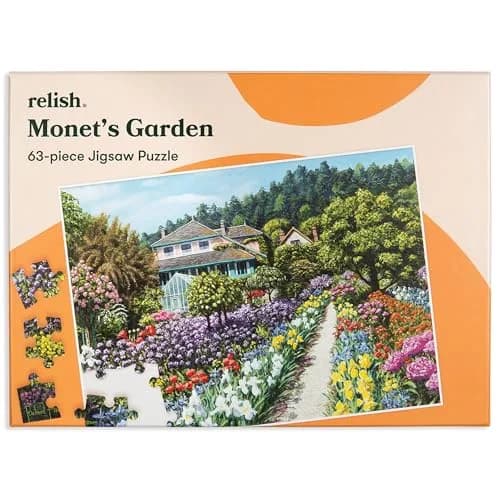 Relish Dementia Puzzles for Adults 63 Piece Monet's Garden | Memory Support & Engagement thumbnail 1