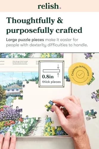 Relish Dementia Puzzles for Adults 63 Piece Monet's Garden | Memory Support & Engagement thumbnail 3