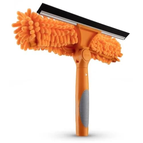 Extend-A-Reach Window Squeegee & Microfiber Scrubber 2-in-1 Combo | Extendable Window Cleaning Tool thumbnail 1