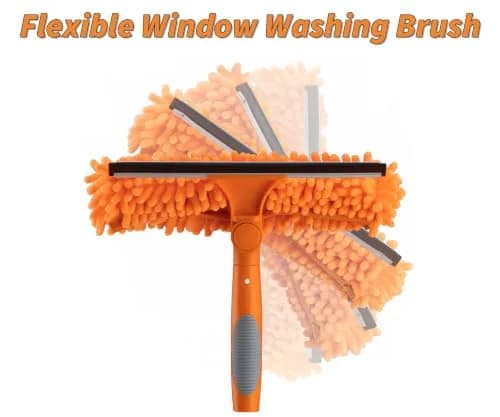 Extend-A-Reach Window Squeegee & Microfiber Scrubber 2-in-1 Combo | Extendable Window Cleaning Tool thumbnail 5