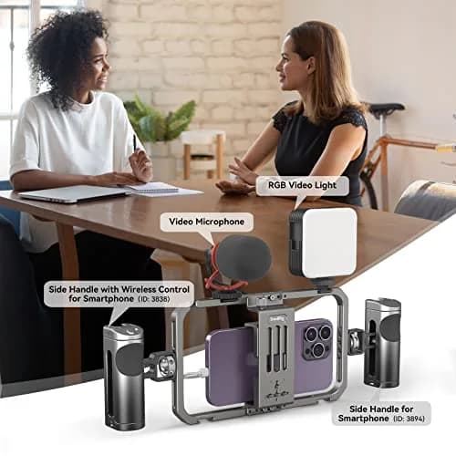 SmallRig Universal Smartphone Video Rig 2791B | Aluminum Alloy Phone Cage with Cold Shoe Mount for Mic/LED, Perfect for Filmmaking/Vlogging thumbnail 2