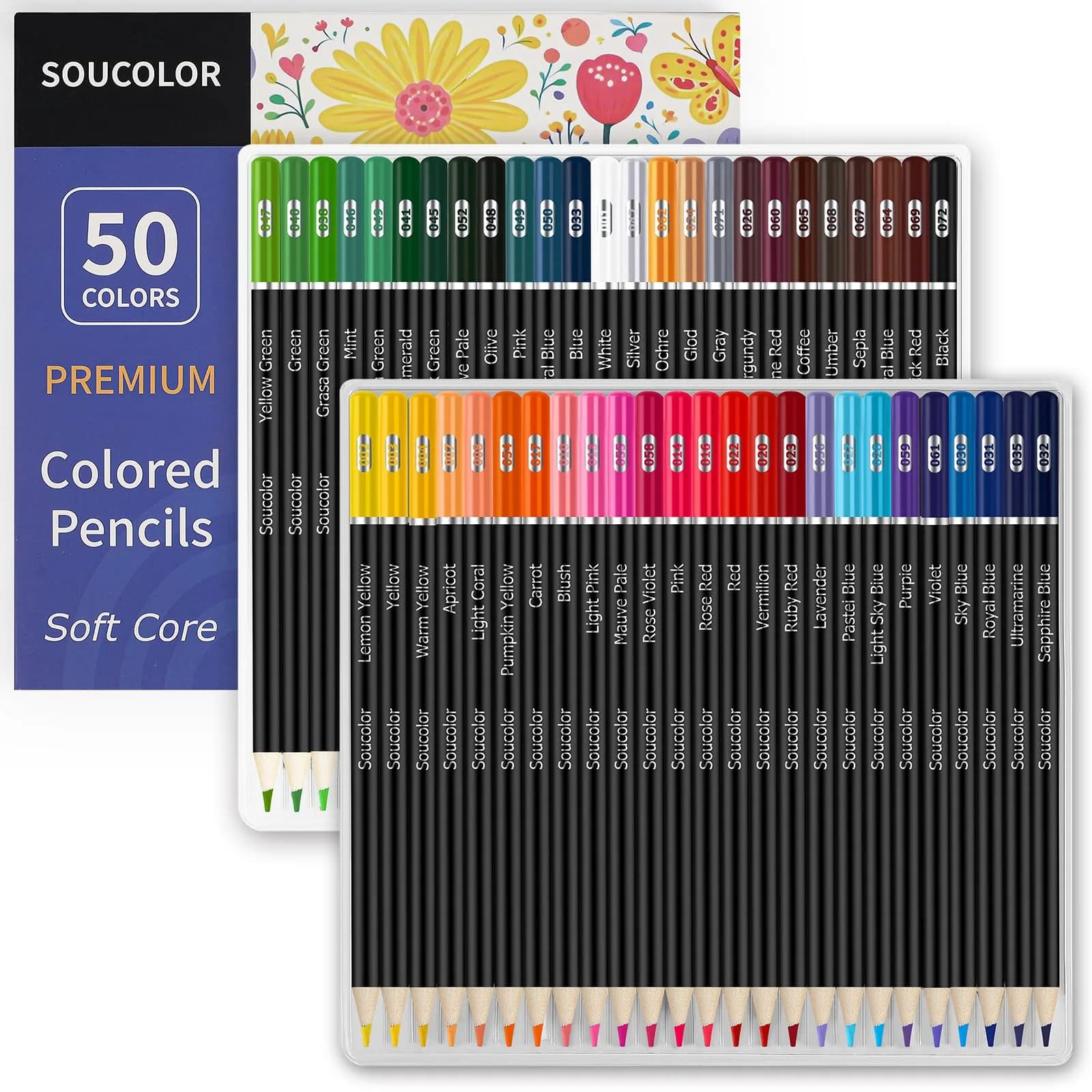 Soucolor 180 Colored Pencils Soft Core Art Coloring Drawing Pencils with Tin Box | 180 Count