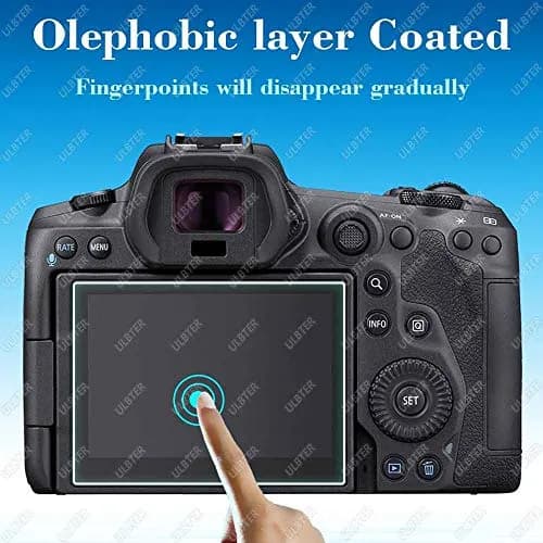 ULBTER Tempered Glass Screen Protector for Canon EOS R5 LCD & Top Screen | 9H Hardness, 99.99% HD Clarity (2+2 Pack) thumbnail 5