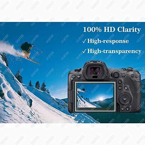ULBTER Tempered Glass Screen Protector for Canon EOS R5 LCD & Top Screen | 9H Hardness, 99.99% HD Clarity (2+2 Pack) thumbnail 6