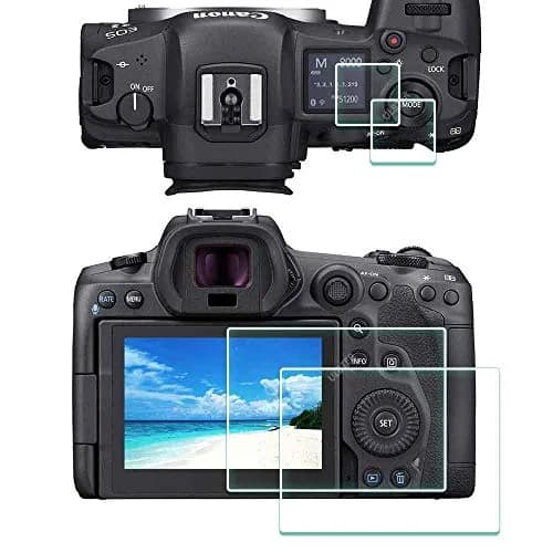 ULBTER Tempered Glass Screen Protector for Canon EOS R5 LCD & Top Screen | 9H Hardness, 99.99% HD Clarity (2+2 Pack) thumbnail 1