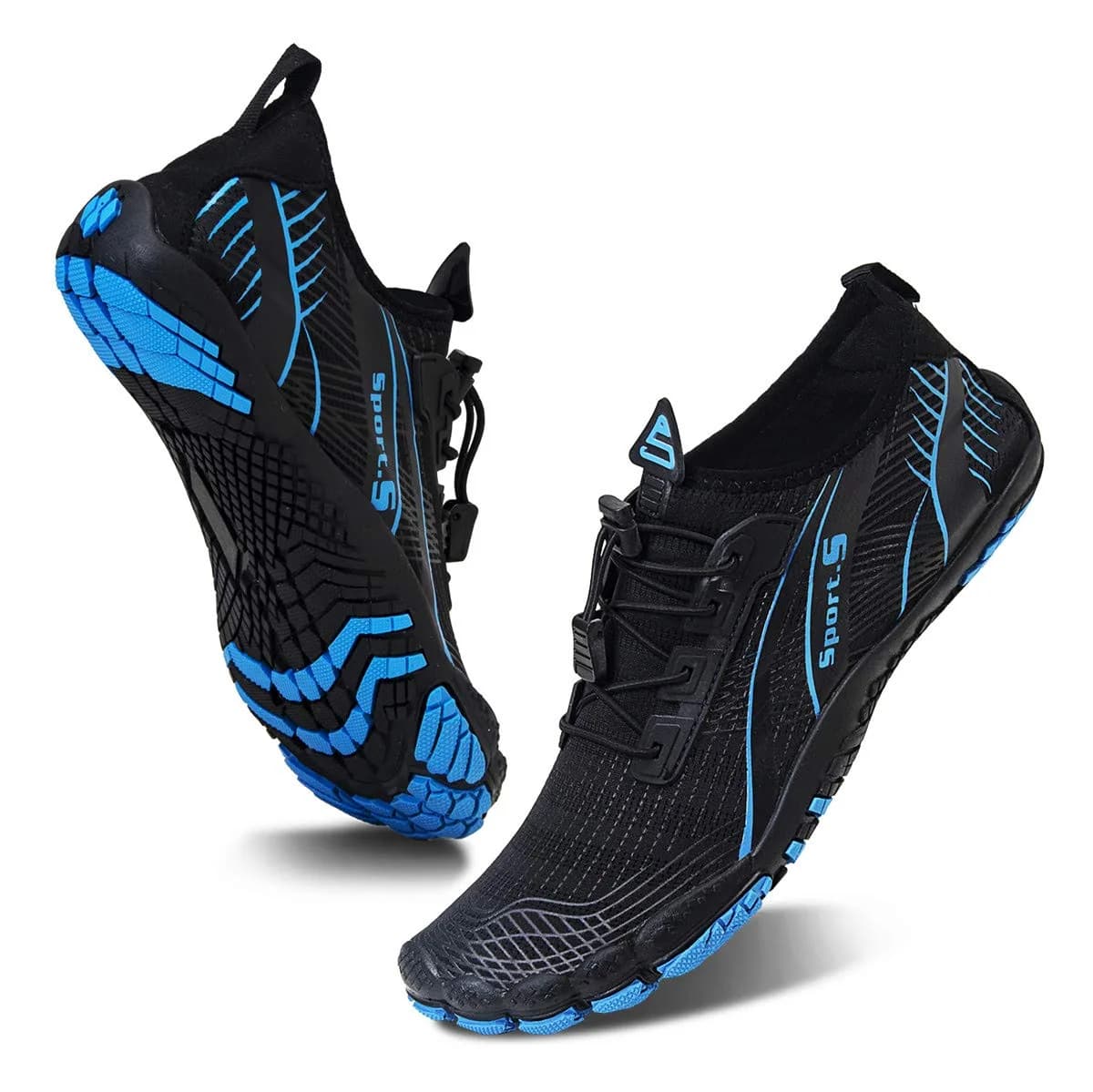 WateLves Water Shoes for Men Women Barefoot Quick-Dry Aqua Sock | Outdoor Athletic Sport Shoes (M-Black/Blue, 40) — M-black/Blue